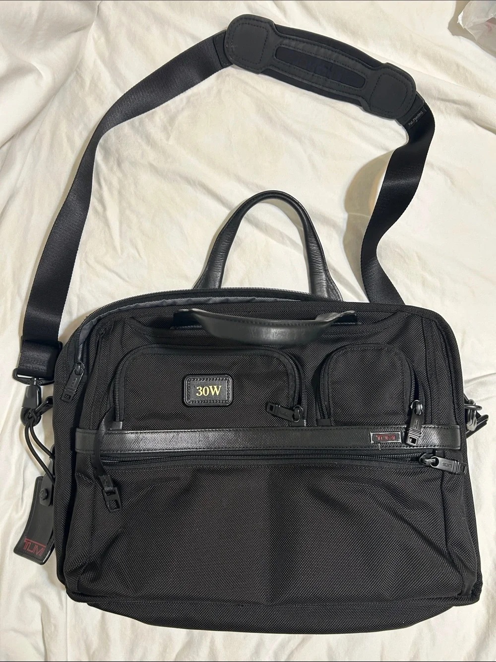 Tumi Black Laptop Briefcase with Adjustable Shoulder Strap